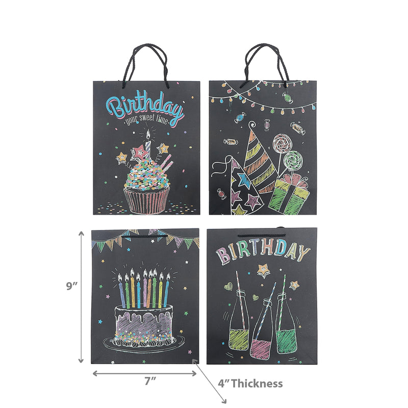 Gift Bags (Glitter Happy Birthday) (Asstd)