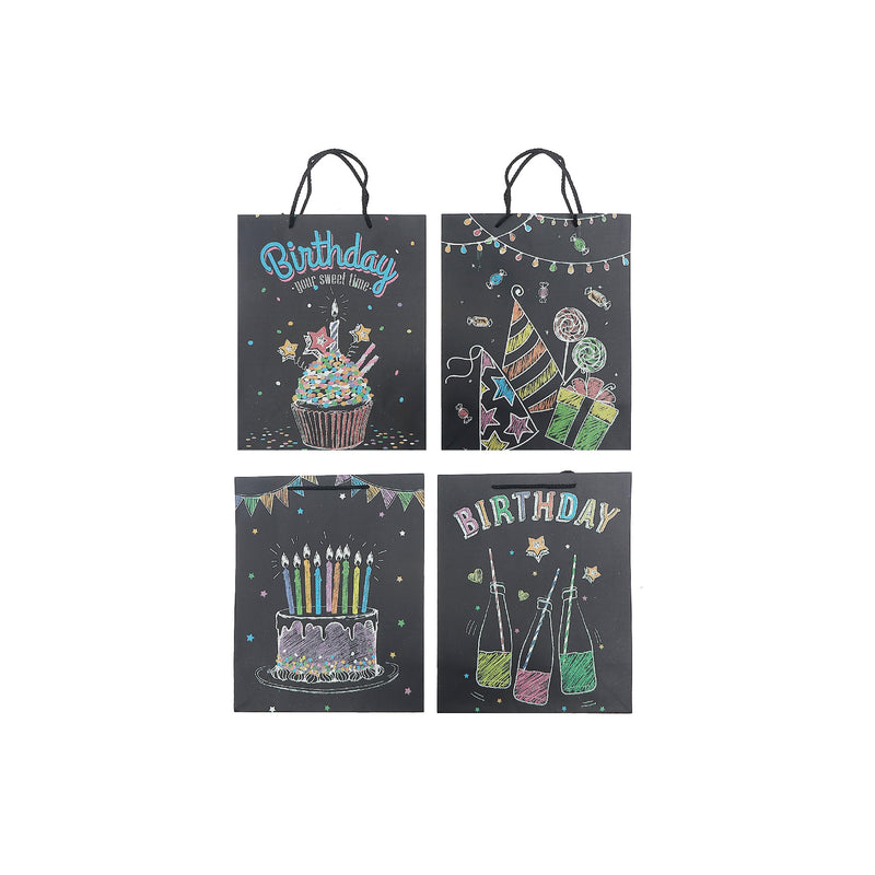 Gift Bags (Glitter Happy Birthday) (Asstd)