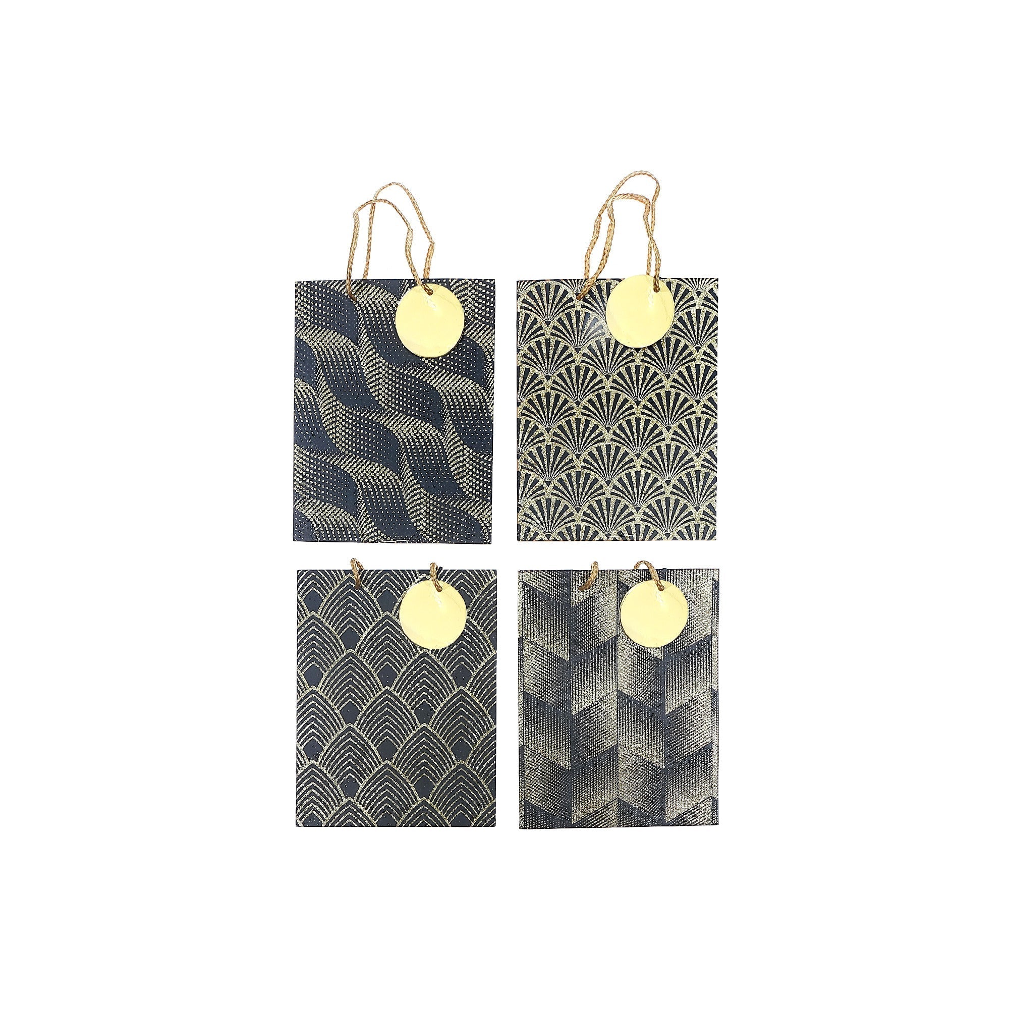 Gift Bags Dark Shiny Assorted, Glossy Gift Packaging, Party Present Bags