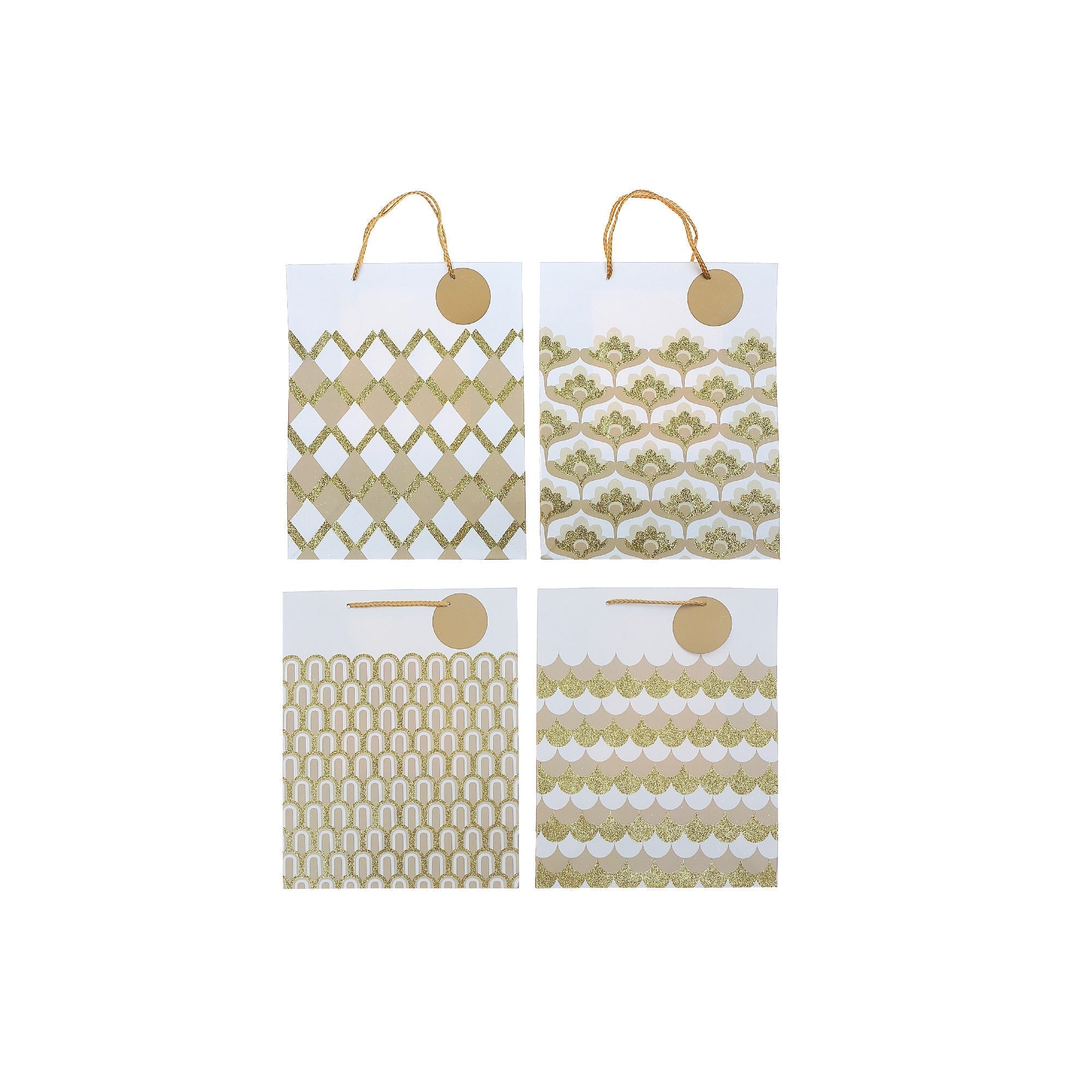Gift Bags Gold Design Assorted, Decorative Gift Packaging, Party Present Bags