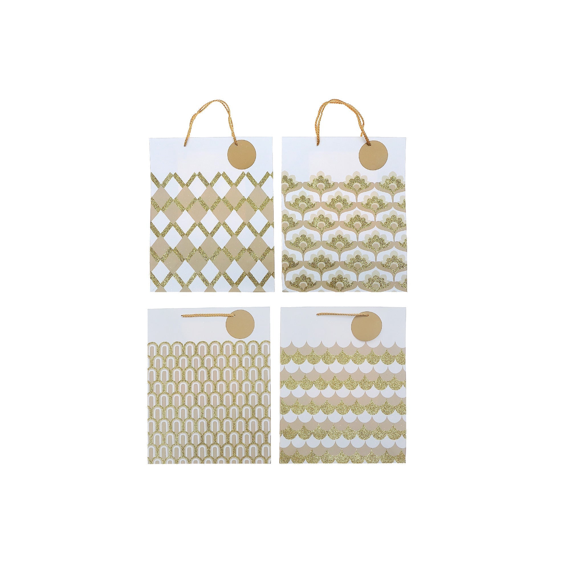 Gift Bags Gold Design Assorted, Decorative Gift Packaging, Party Present Bags