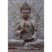 Hand Painted Wall Art Featuring Buddha Design Assorted - Set of 2, Spiritual Wall Decor, Meditation Room Accent, Zen Home Decoration