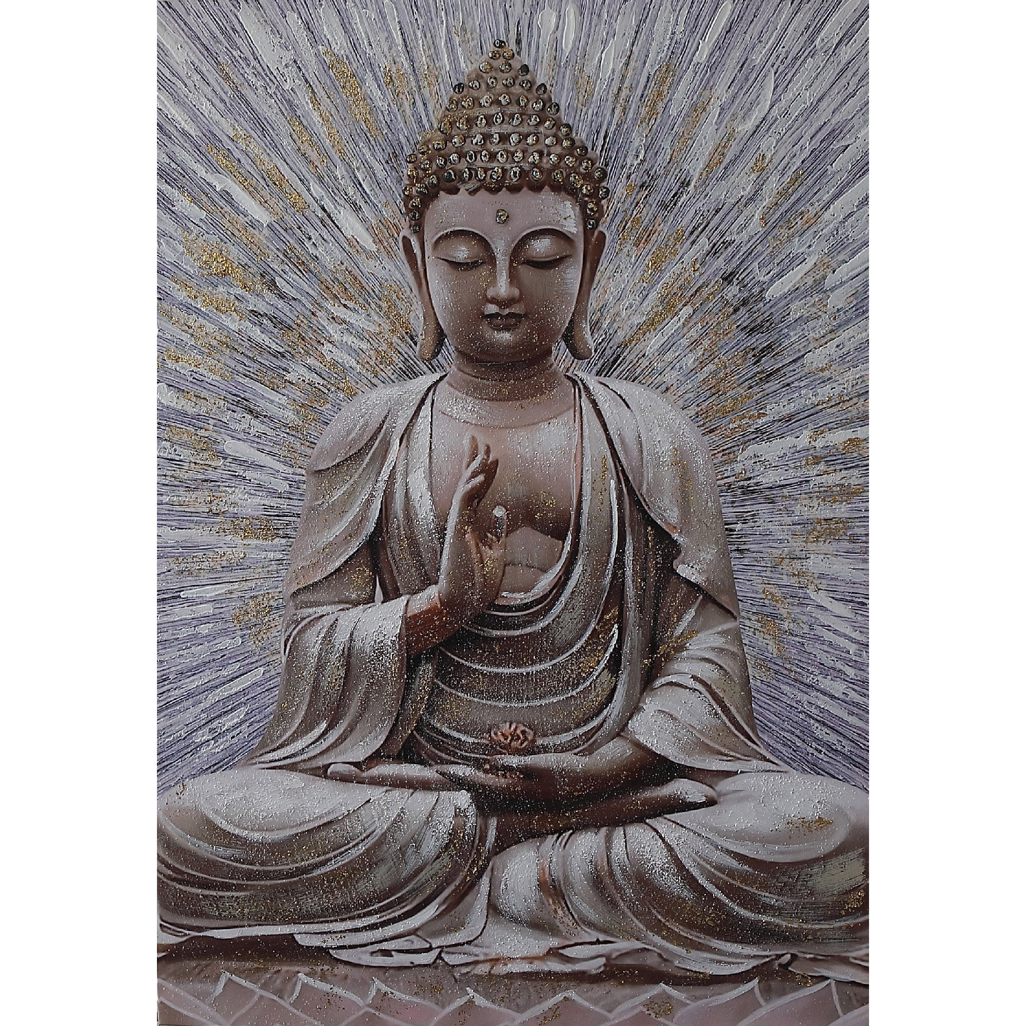 Hand Painted Wall Art Featuring Buddha Design Assorted - Set of 2, Spiritual Wall Decor, Meditation Room Accent, Zen Home Decoration