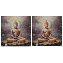 Hand Painted Wall Art Meditating Buddha Assorted - Set of 2