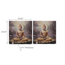 Hand Painted Wall Art Meditating Buddha Assorted - Set of 2