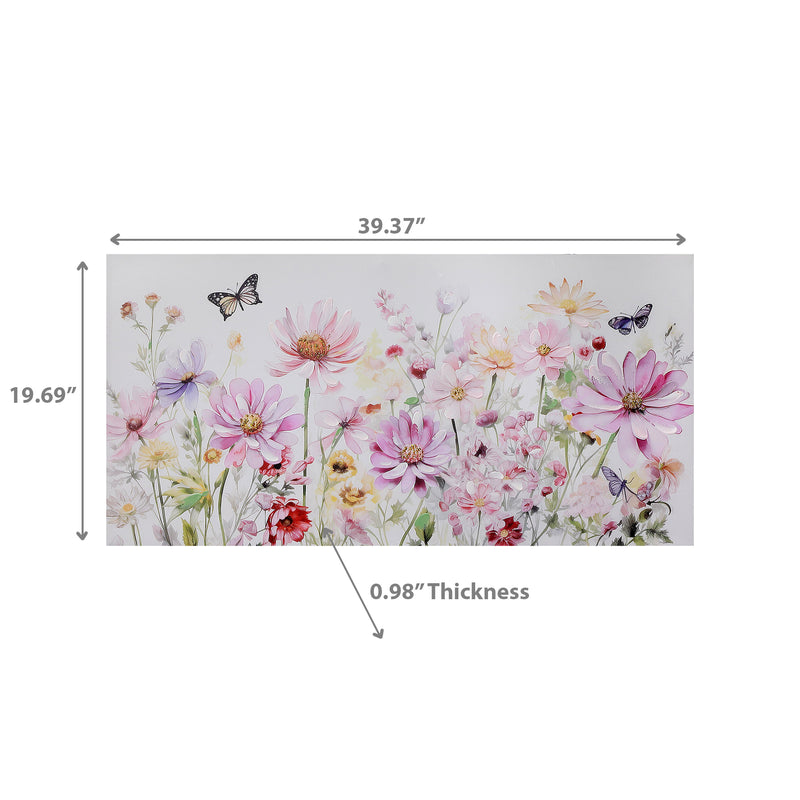 Hand Painted Wall Art Floral & Butterfly Assorted
