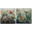 Lacquer Finish Wall Art Birds On Tree Assorted - Set of 2