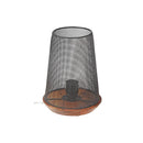 Iron Wire Uplight With Wood Base