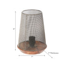 Iron Wire Uplight With Wood Base