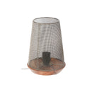 Iron Wire Uplight With Wood Base