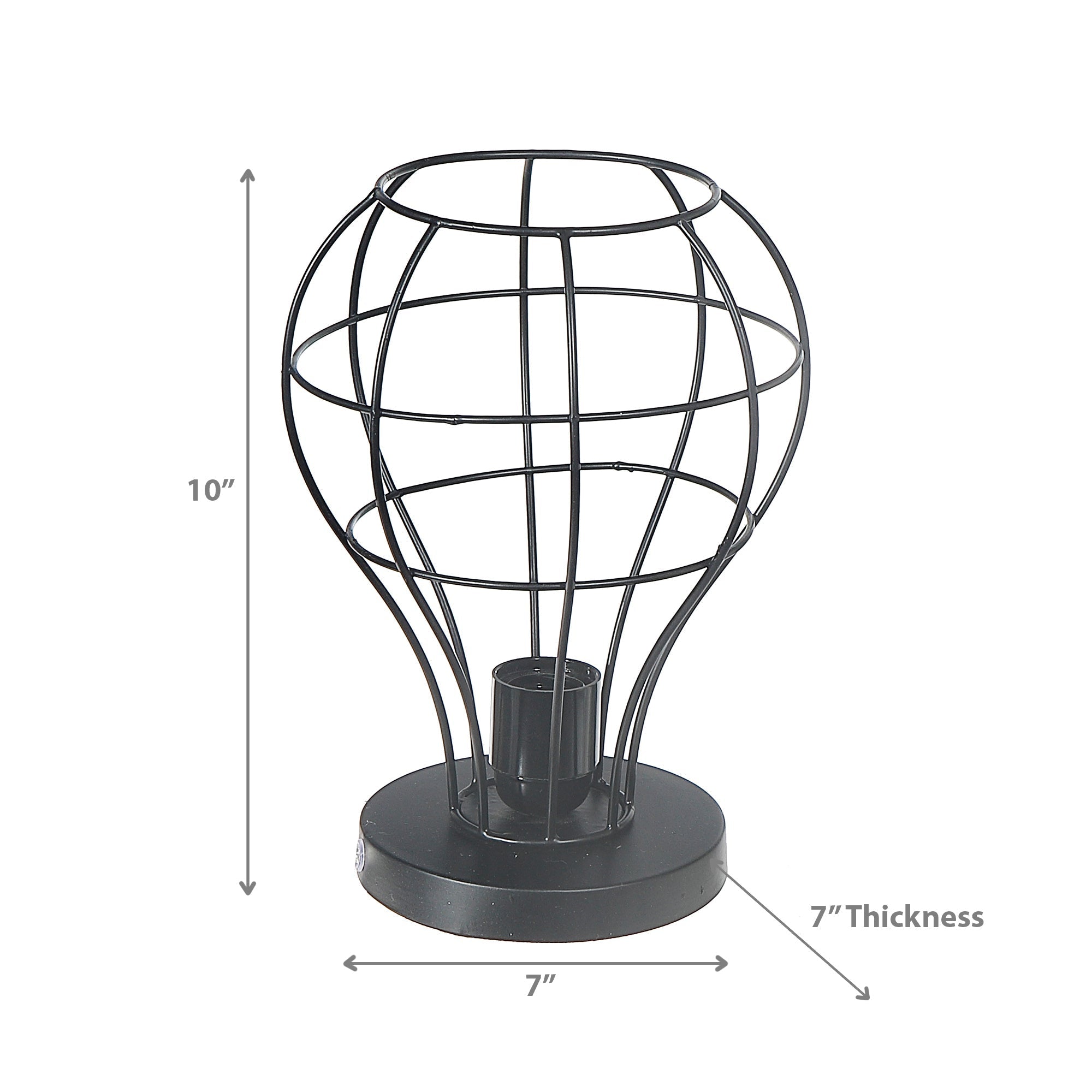 Iron Wire Uplight, Industrial Table Lamp, Modern Accent Lighting