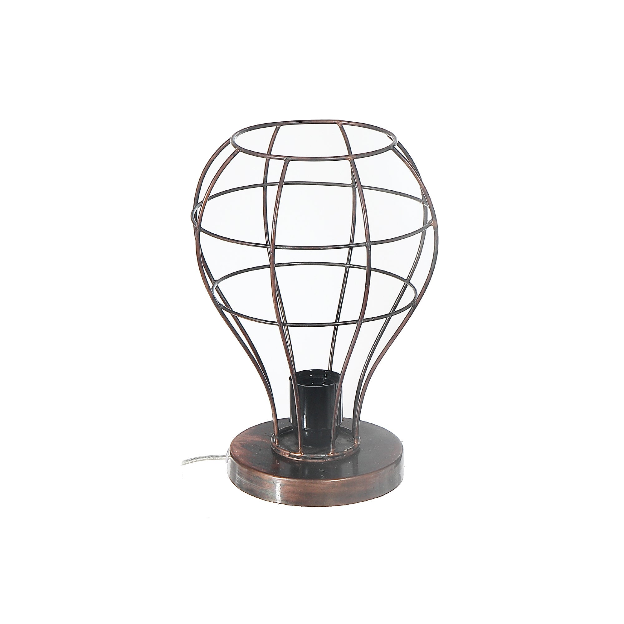Iron Wire Uplight, Industrial Table Lamp, Modern Accent Lighting