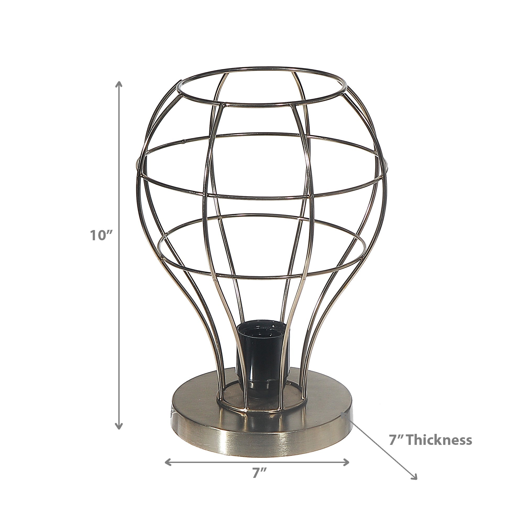 Iron Wire Uplight, Industrial Table Lamp, Modern Accent Lighting