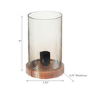 Smoke Luster Hammered Glass Uplight With Wood Base