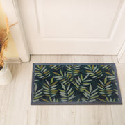 Printed PVC Mat Scattered Leaves Green 18"x30" – Indoor/Outdoor Decorative Mat