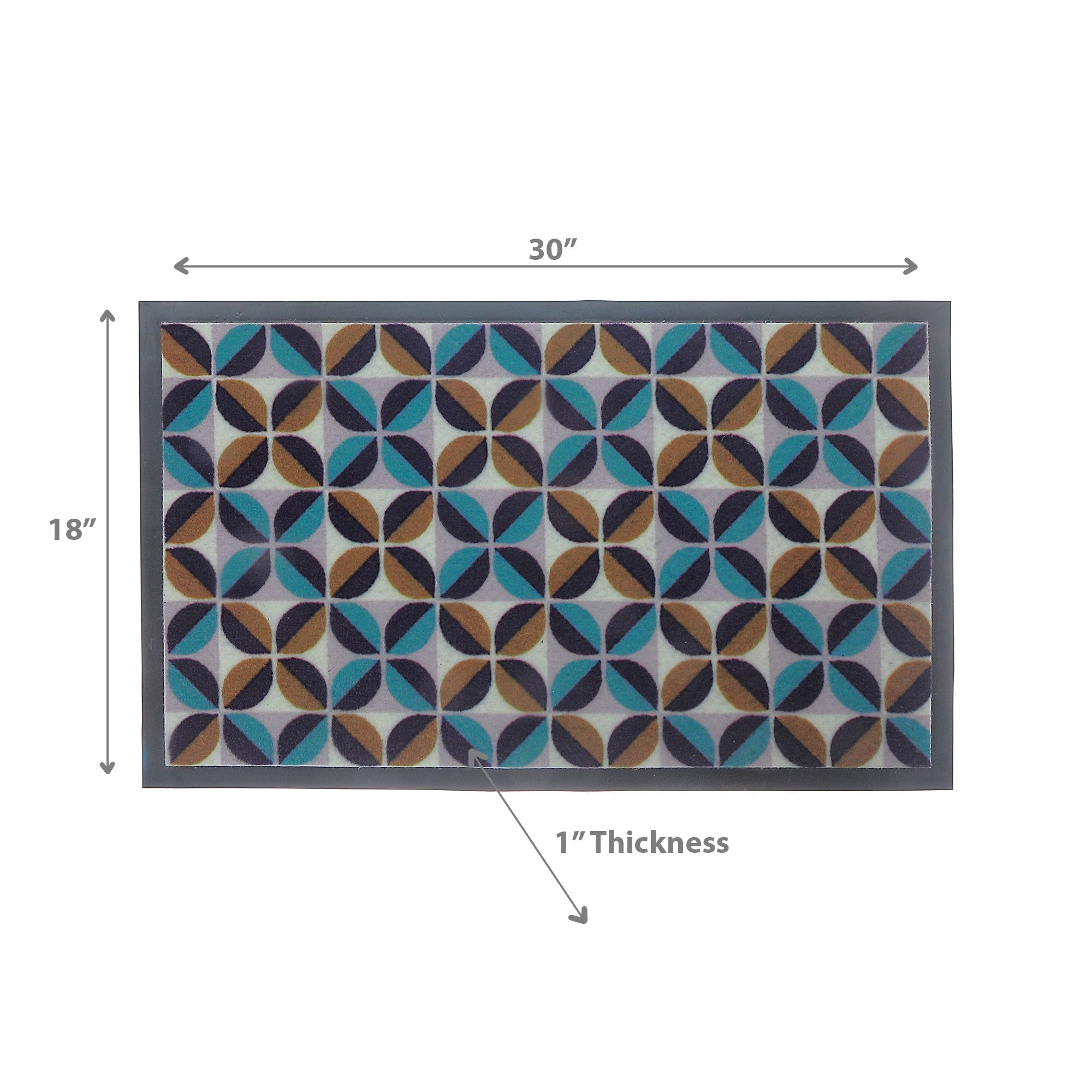 Printed PVC Mat Flower Burst 18"x30" – Indoor/Outdoor Decorative Mat