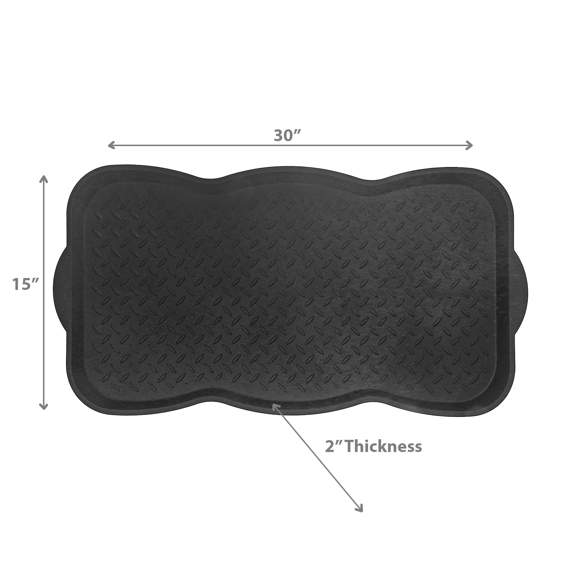 Scalloped Edge Boot Tray 15 X 30 Inch, Mudroom Shoe Mat, Indoor Outdoor Floor Protector