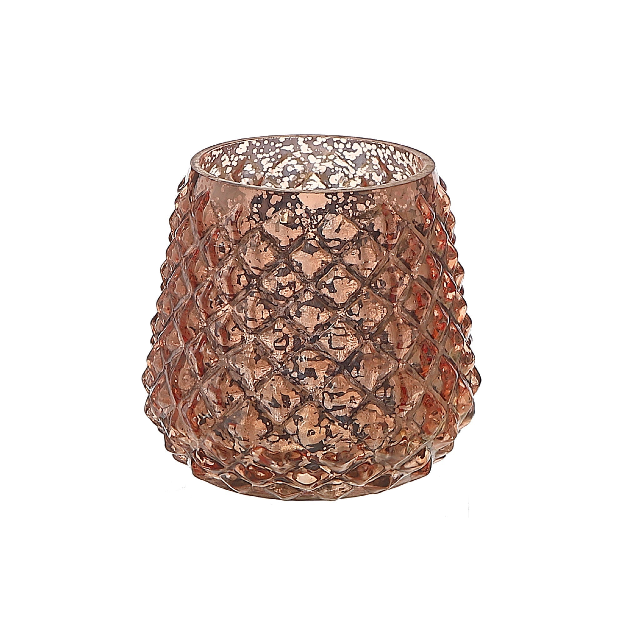 Mercury Diamond Tealight Holder Bronze Set Of 2, Decorative Candle Holder, Home Accent