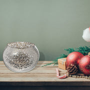 Mercury Curved Tealight Holder Silver Set Of 2, Decorative Candle Holder, Home Accent