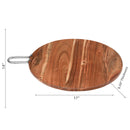 Custom Natural Acacia Wood Round Cutting Board With Nickel Handle