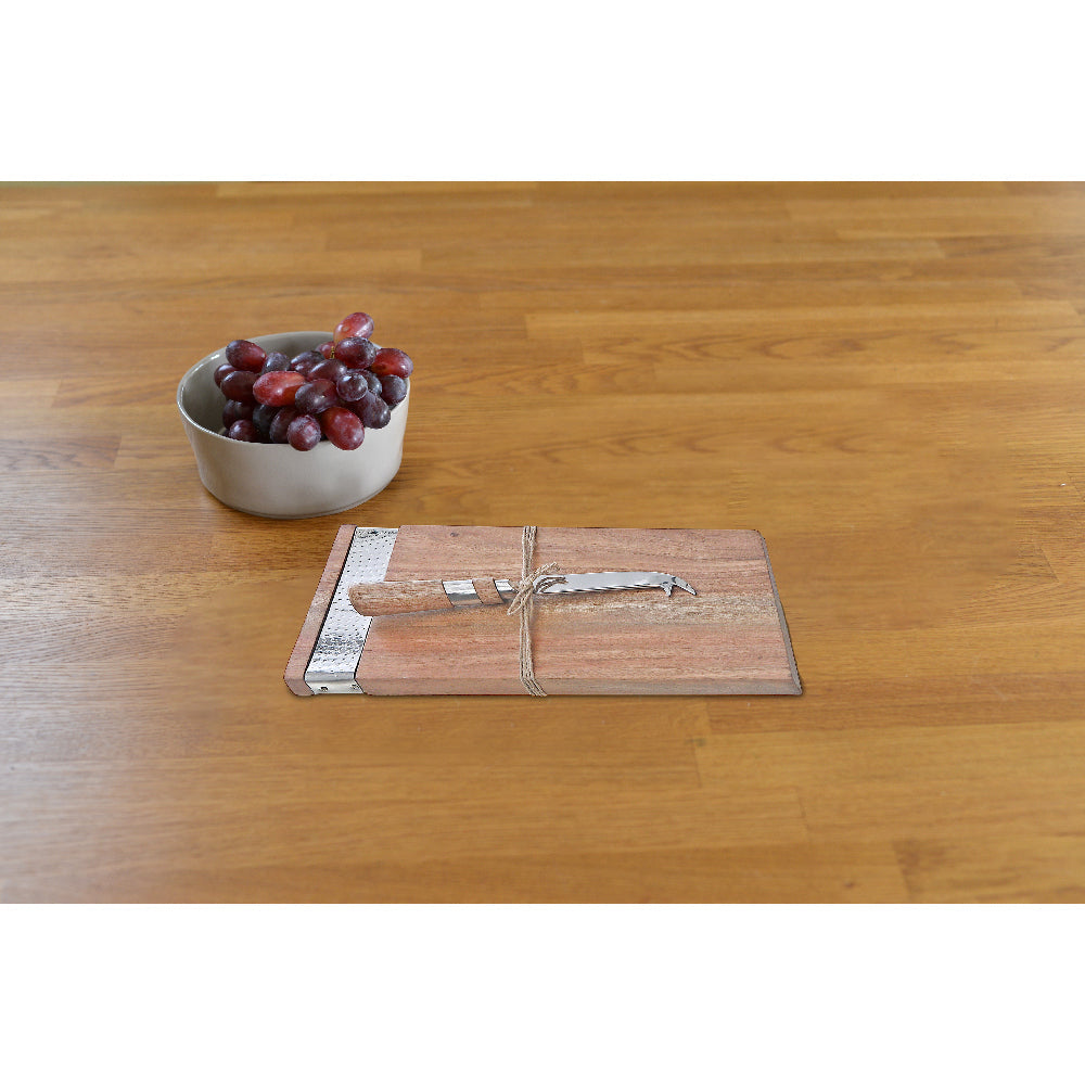 Custom Acacia Wood Rectangle Cheese Board With Cheese Spreader, Wooden Charcuterie Serving Board, Kitchen Entertaining Set