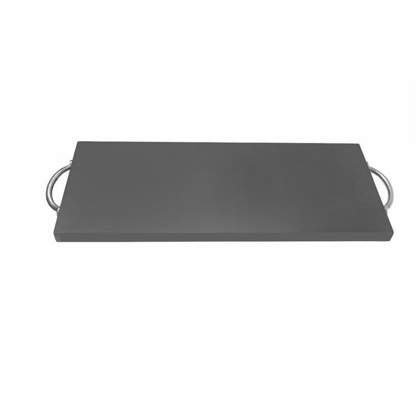 Acacia Wood Rect. Serving Board W/ Nickle Handles