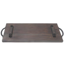 Acacia Wood Rect. Serving Board W/ Gun Metal Handles