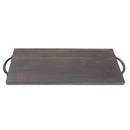 Acacia Wood Rect. Serving Board W/ Gun Metal Handles