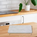 Marble Cheese Platter With Iron Gold Powder Coated Stand