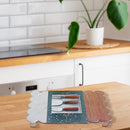 Acacia Wood & Marble Cheese Board With 3Pc Stainless Steel Cheese Tool Set