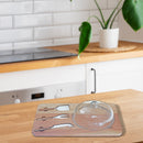 Acacia Wood Cheese Board W/3Pc S/S Cheese Tool Set & Glass Dome