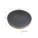 Acacia Wood Matt Black Salad Bowl With Hammered Strip