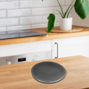 Acacia Wood Matt Black Salad Bowl With Hammered Strip