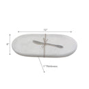 White Oblong Marble Plate & Spreader