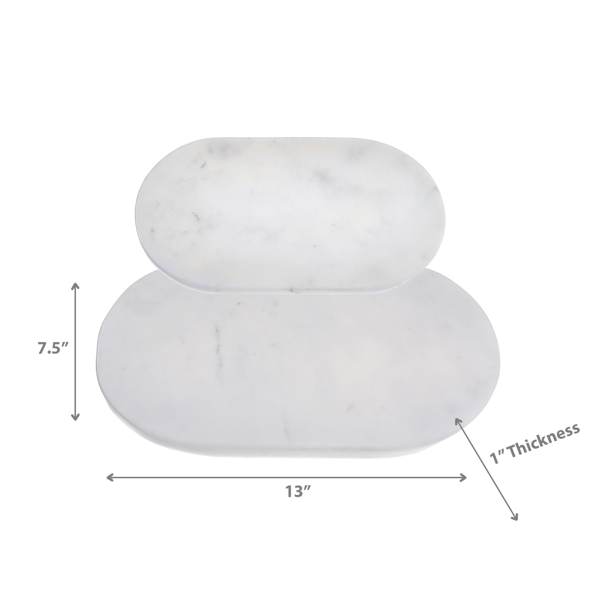 Set Of 2 Concave Marble Oblong Plate, Marble Oblong Plate Set Of 2, Concave Serving Platters, Luxury Tabletop Decor