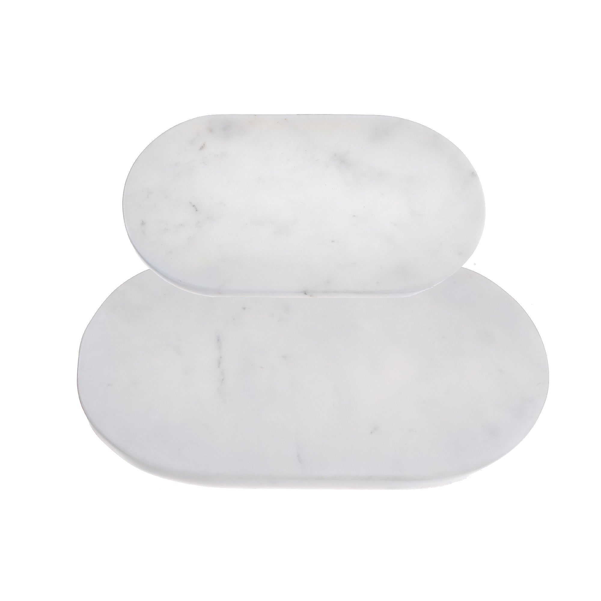 Set Of 2 Concave Marble Oblong Plate, Marble Oblong Plate Set Of 2, Concave Serving Platters, Luxury Tabletop Decor