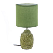 Ceramic Green Table Lamp With Leaflet Shade, Decorative Home Lighting