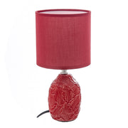 Ceramic Red Table Lamp With Leaflet Shade, Decorative Home Lighting