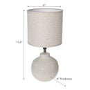 Ceramic Table Lamp With Shade Amishi Ivory