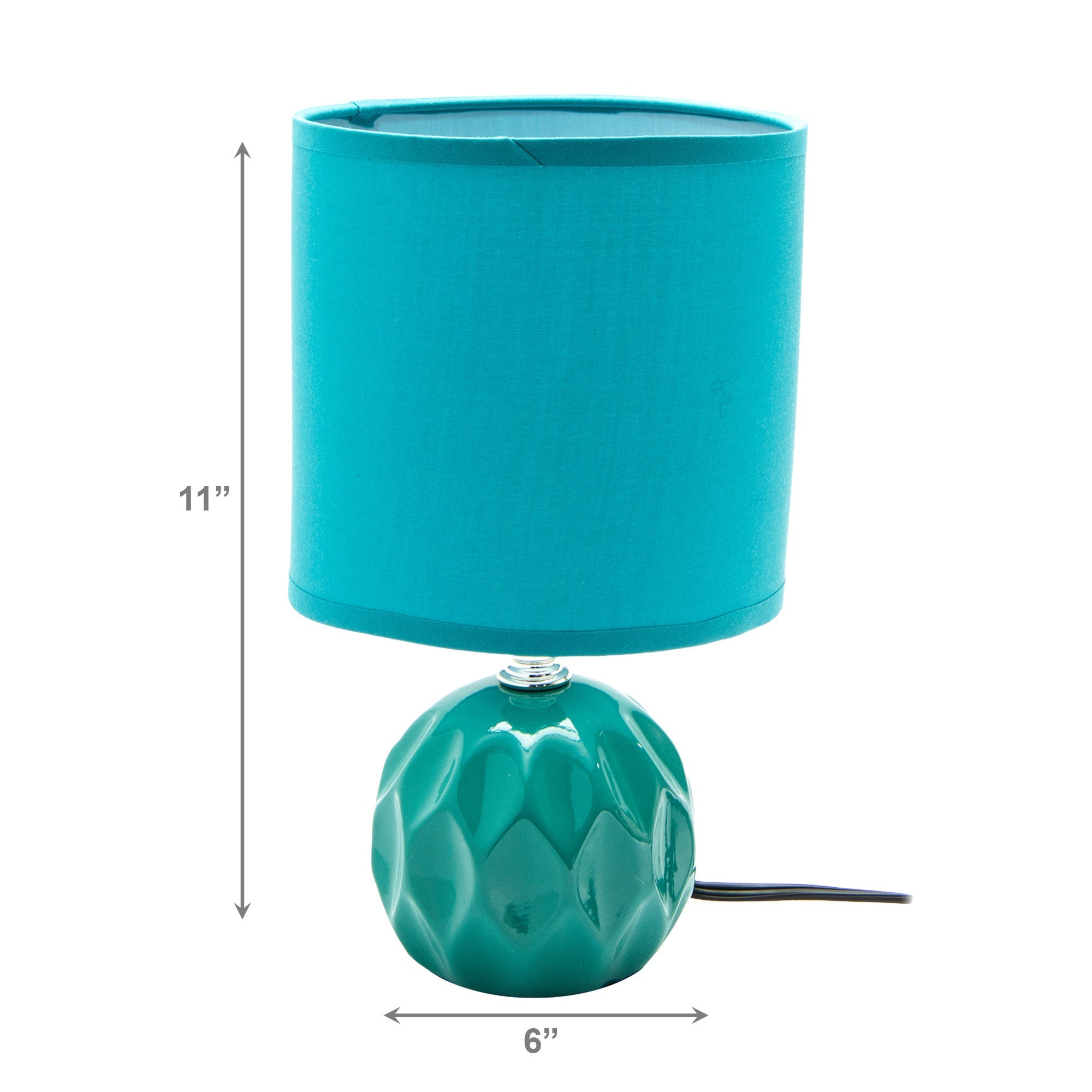 Teal Ceramic Table Lamp with Coordinating Fabric Shade from the Jolene Collection