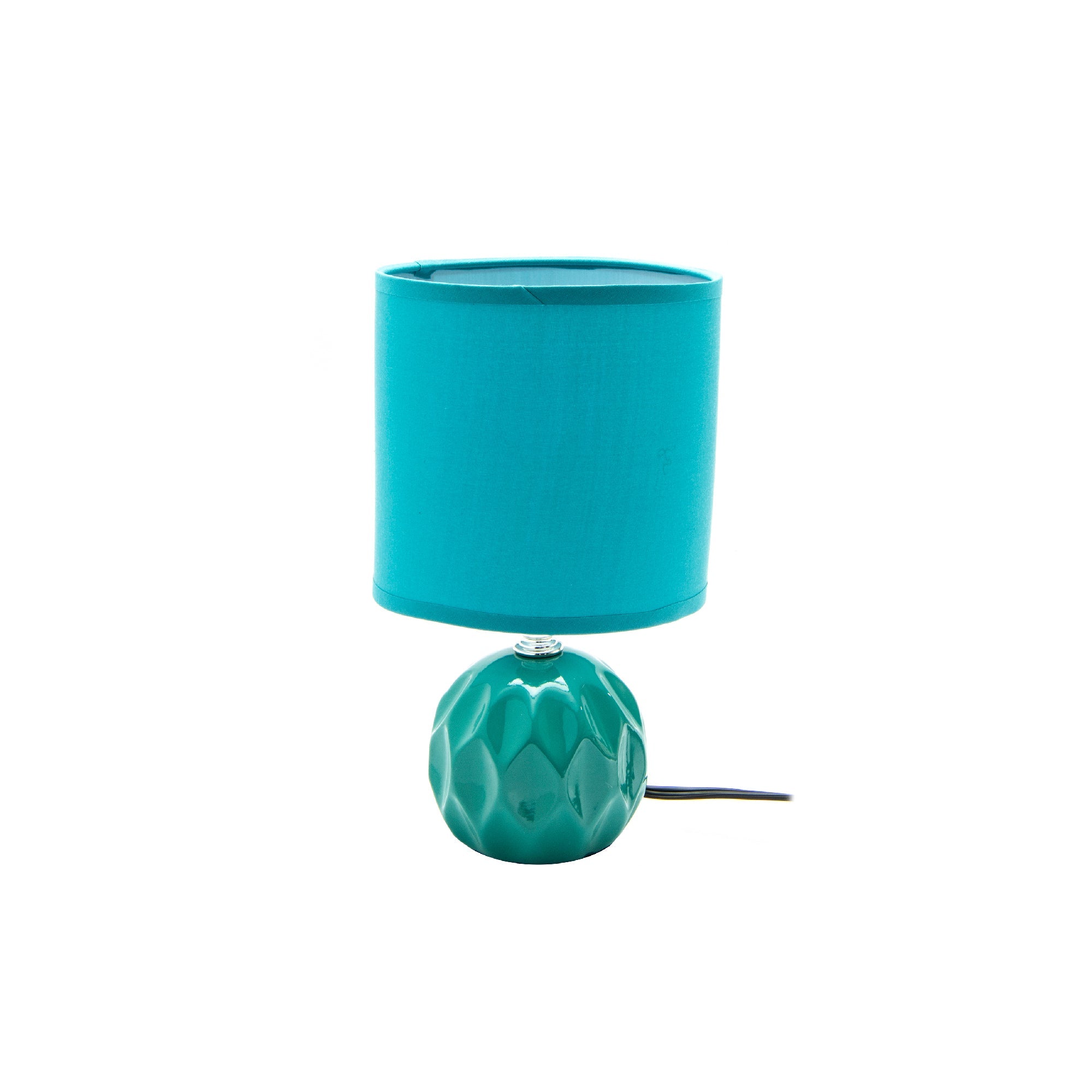 Teal Ceramic Table Lamp with Coordinating Fabric Shade from the Jolene Collection