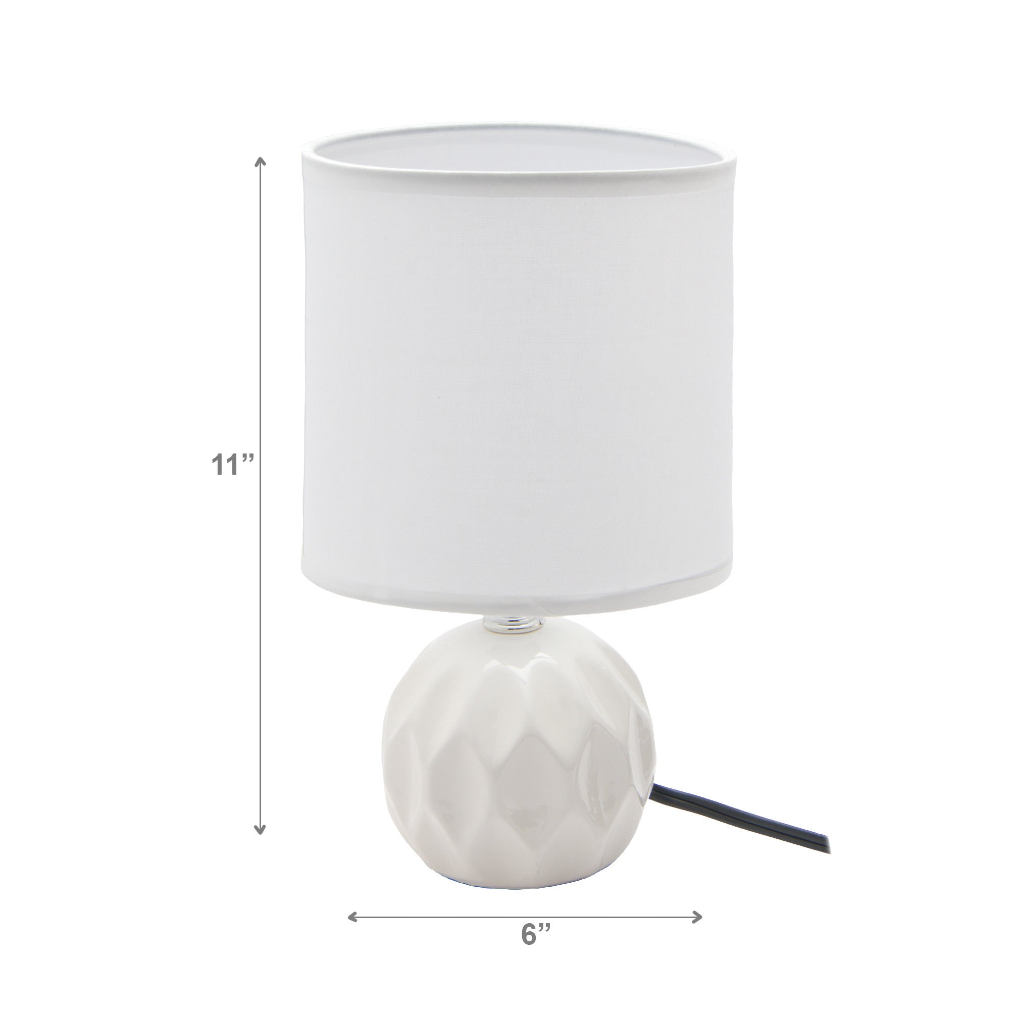 Classic White Ceramic Table Lamp with Elegant Fabric Shade from the Jolene Collection