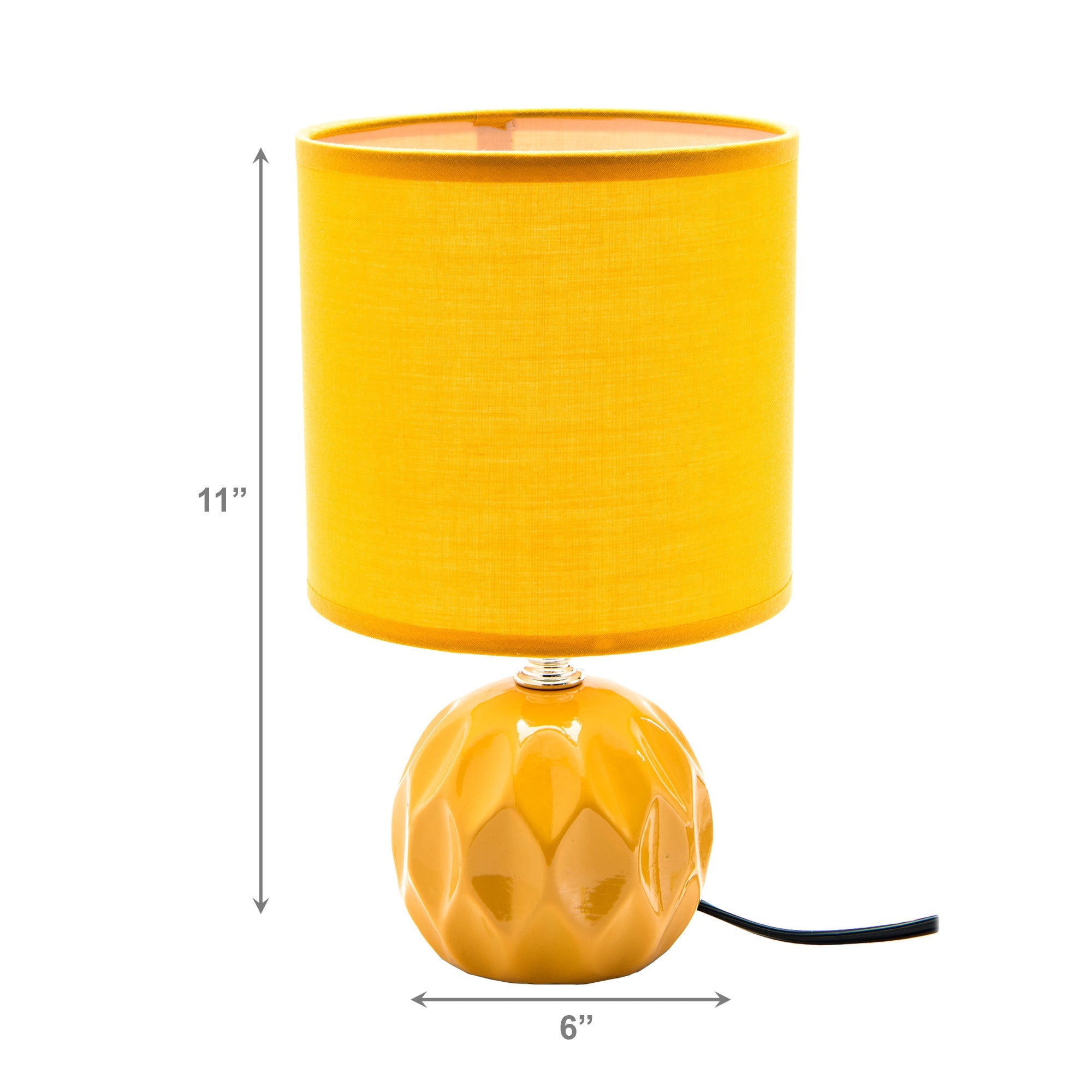 Cheerful Yellow Ceramic Table Lamp with Fabric Shade from the Jolene Collection