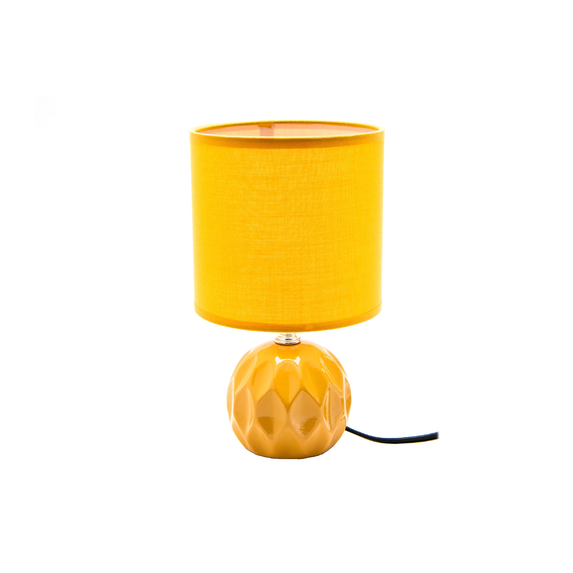 Cheerful Yellow Ceramic Table Lamp with Fabric Shade from the Jolene Collection