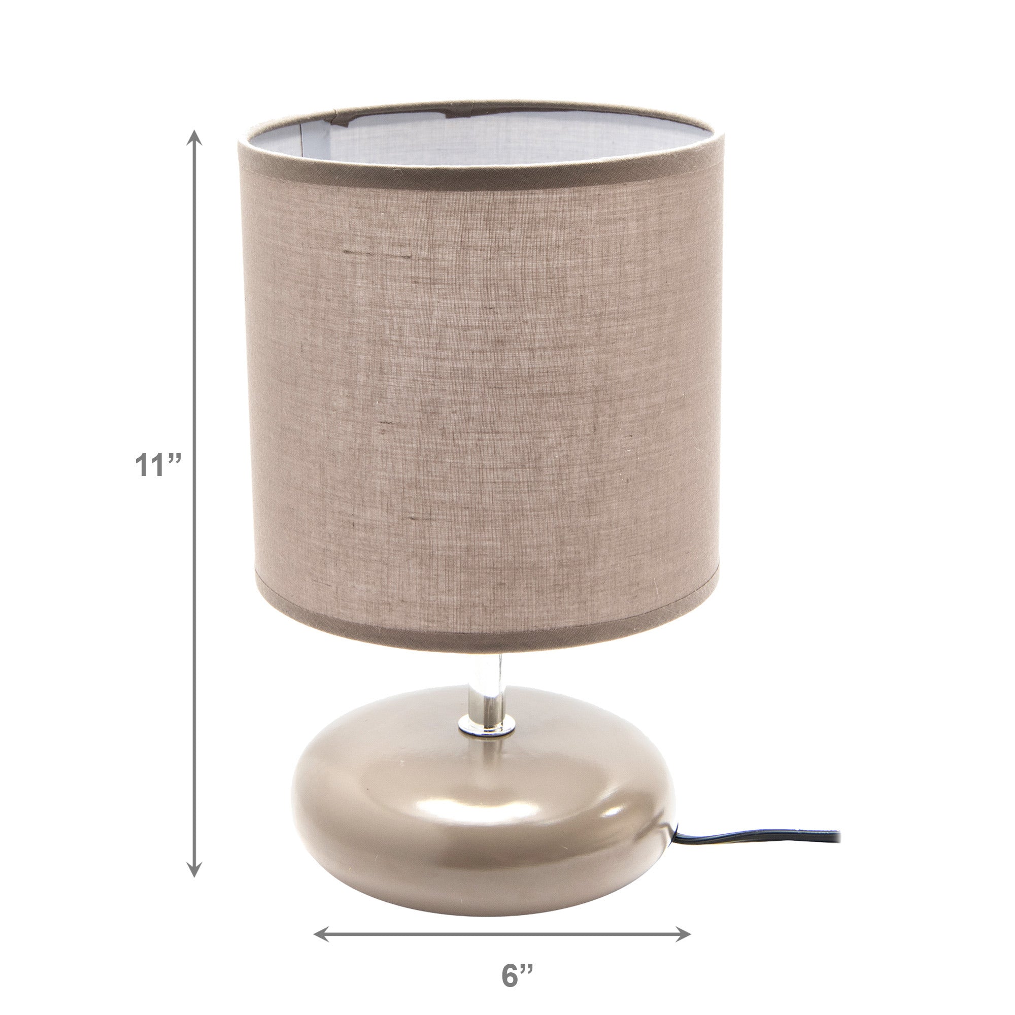Warm Gray Ceramic Table Lamp with Textured Fabric Shade from the Halo Collection