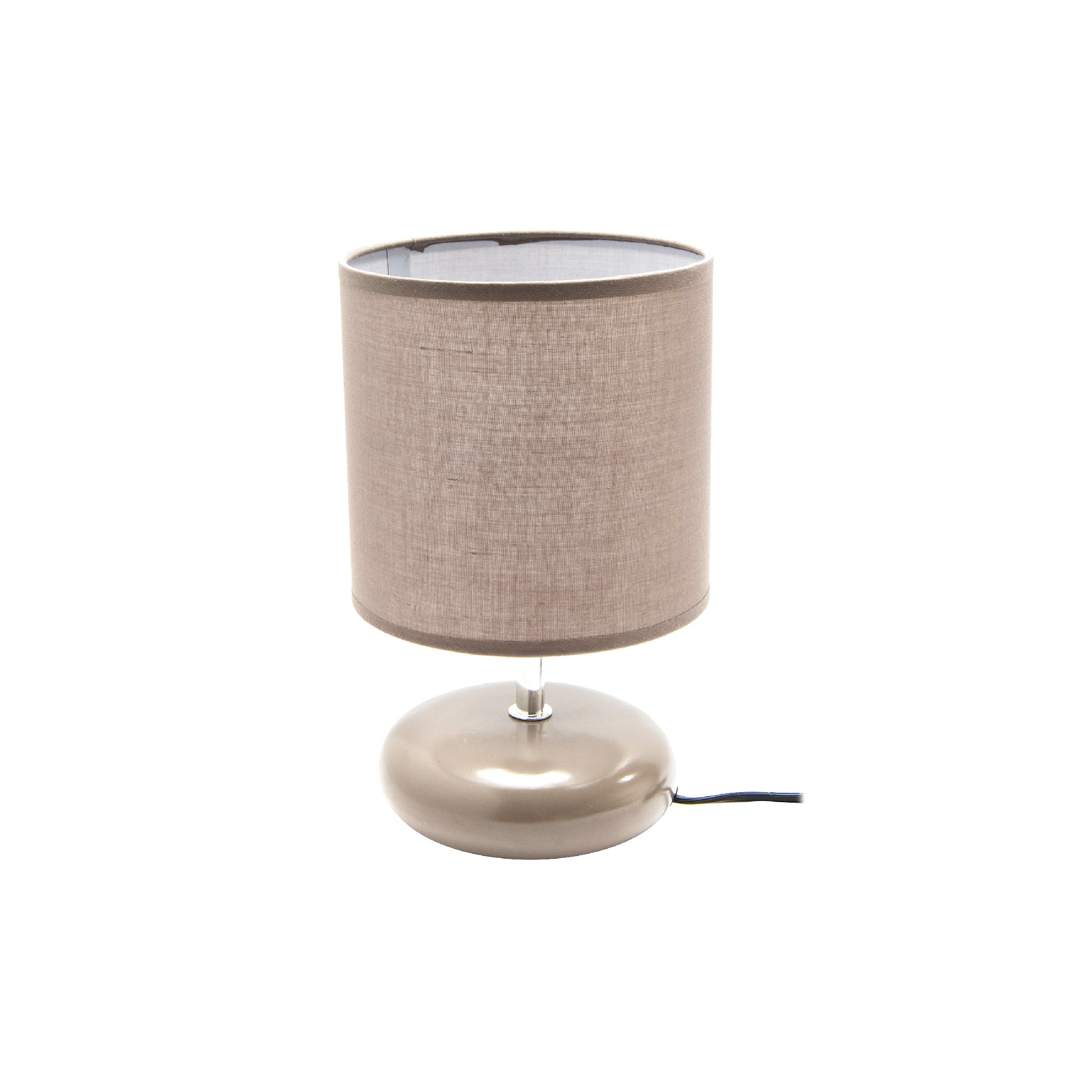 Warm Gray Ceramic Table Lamp with Textured Fabric Shade from the Halo Collection