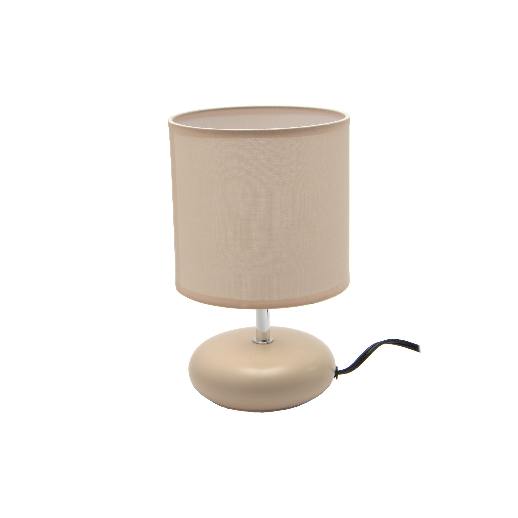 Neutral Sand Ceramic Table Lamp with Soft Fabric Shade from the Halo Collection