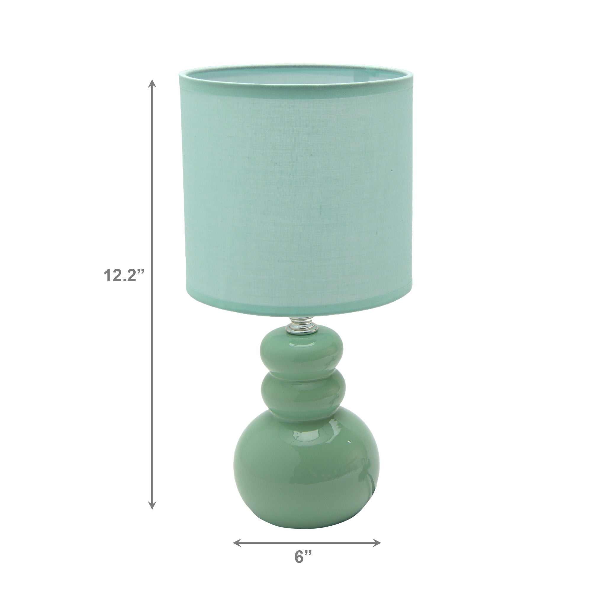 Refreshing Mint Green Ceramic Table Lamp with Ribbed Fabric Shade from the Bubbly Line