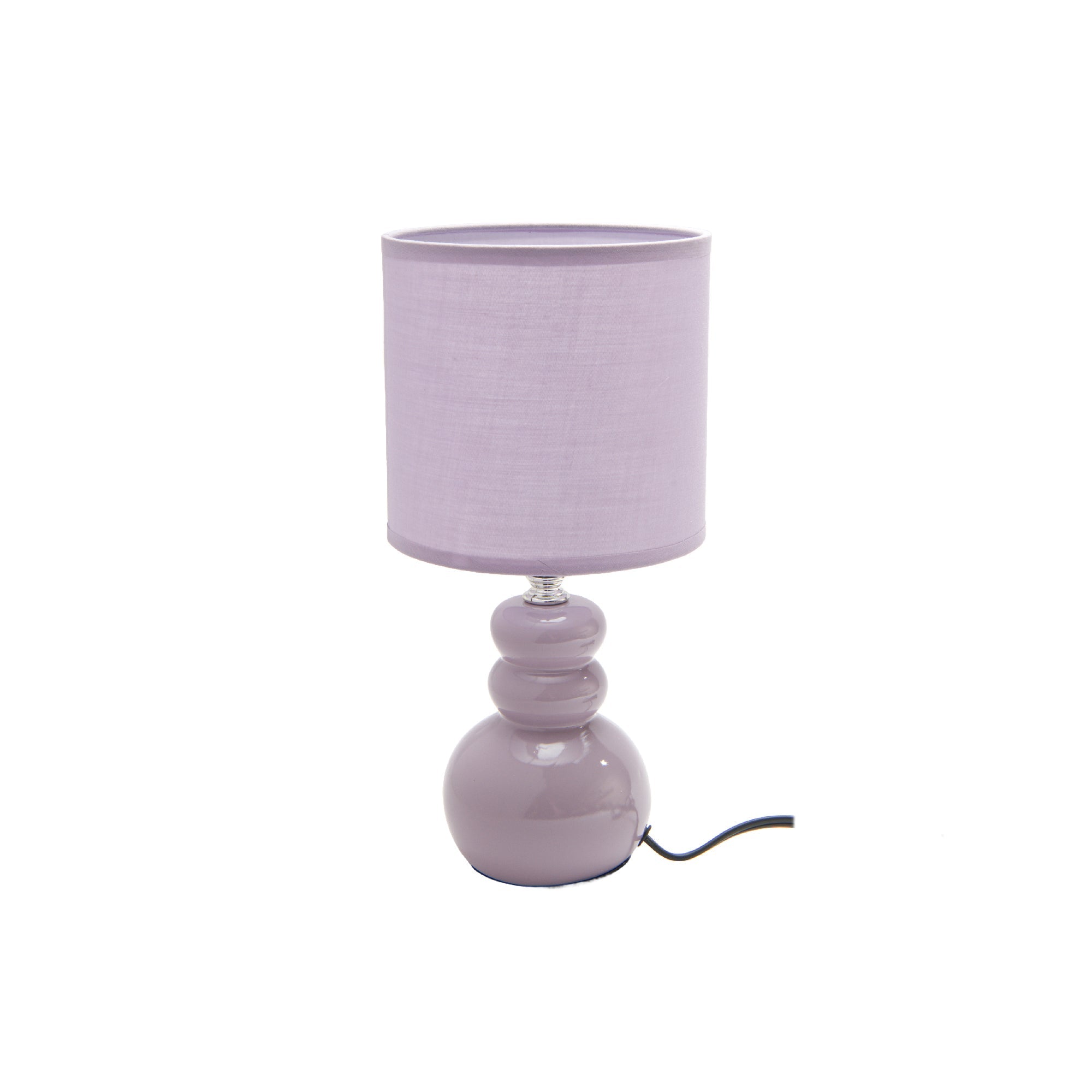 Vibrant Purple Ceramic Table Lamp with Textured Fabric Shade from the Bubbly Line