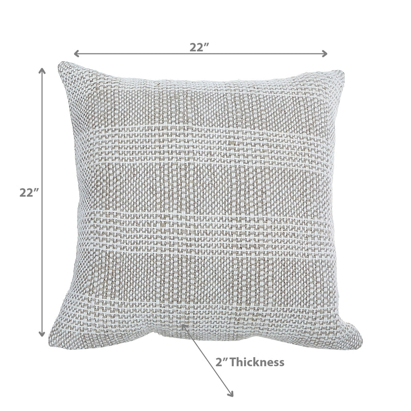 Chuncky Plaid Cotton Linen Cushion 22 X 22 - Set of 2